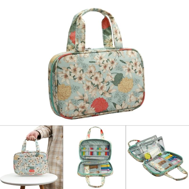 Crochet Hook Case Crotchet Needle Hook Organiser Knitting Needle Case Handheld Crochet Hook Bag for Knitting Accessories