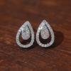 Fashion Female Earrings  Sterling Silver Water Droplet Shaped Zircon Earrings for Women Geometric Ear Bridal  Gift