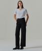 Basic House Women'S V-Neck Stretch Slim Fit Short Sleeve T-Shirt White Lats0204 (A Type)