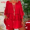 Casual Cotton Blend Dress With Button Embroidery For Streetwear Fashion
