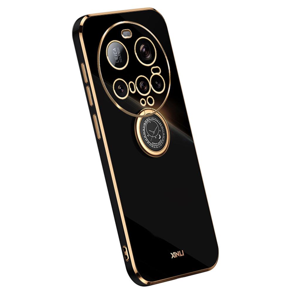 XINLI For Xiaomi 15 Ultra Case Ring Kickstand Electroplating TPU Phone Cover