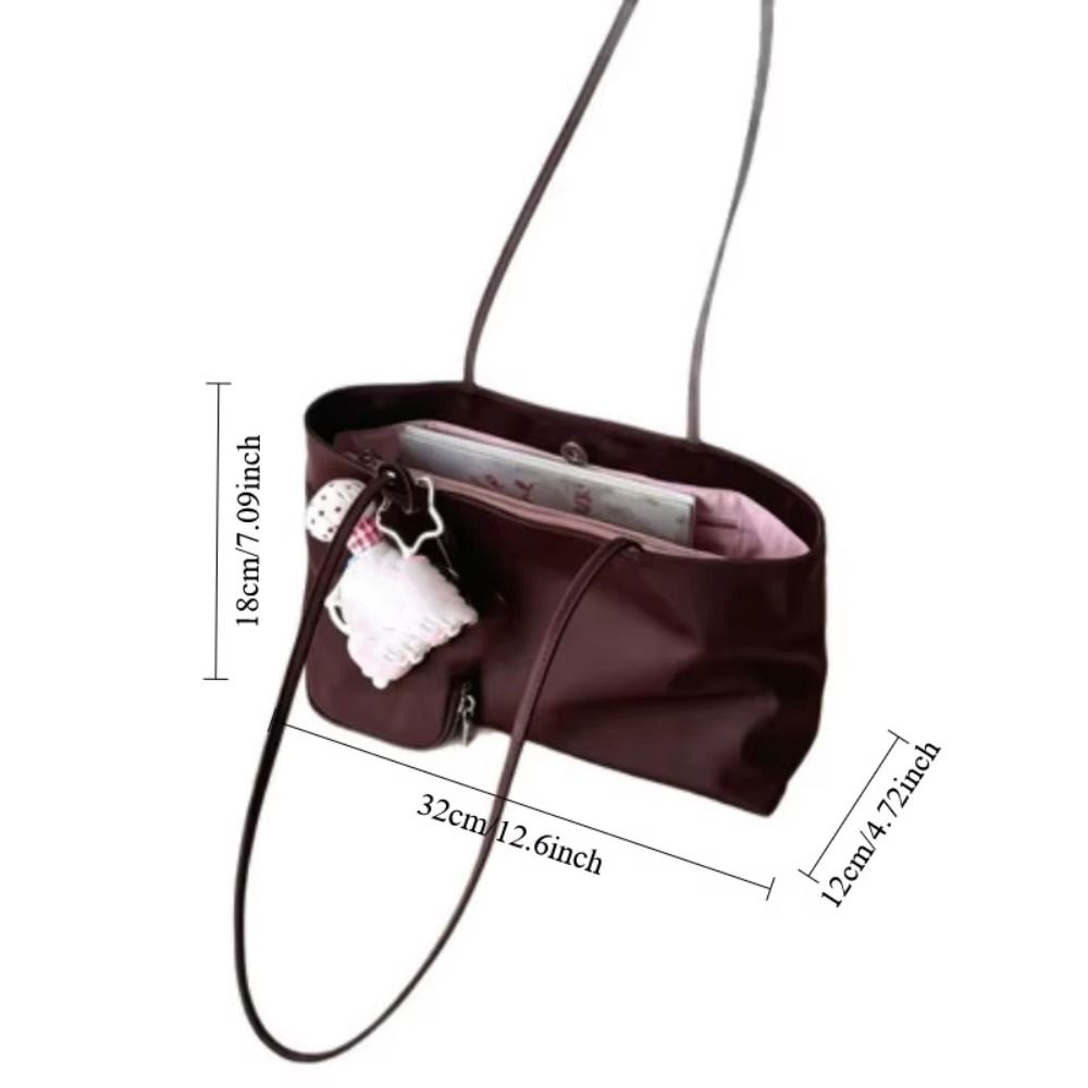 Elegant Nylon Tote Bag Multi-layer Multiple Compartments Handbag Casual Computer Bag Computer Use