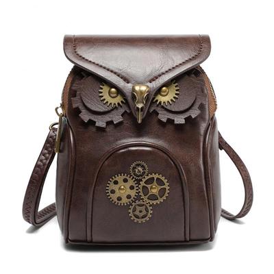Středověký Retro Design Sova Dámská Taška přes Rameno Crossbody Vertikální Čtvercová Malá Taška Magnetické Zapínání Denní Outfit PU Taška přes Rameno