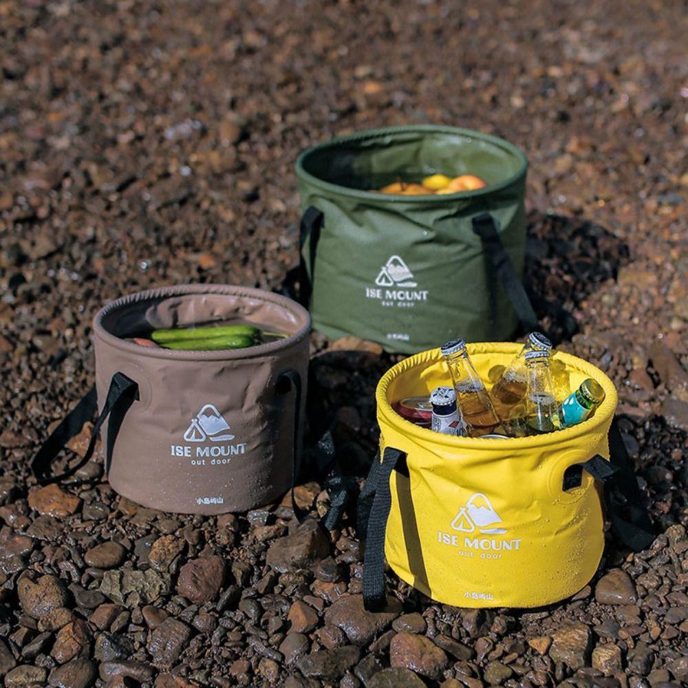 Round Travel Camping Folding Bucket Multi-functional Fishing Bucket New Outdoor Water Bucket