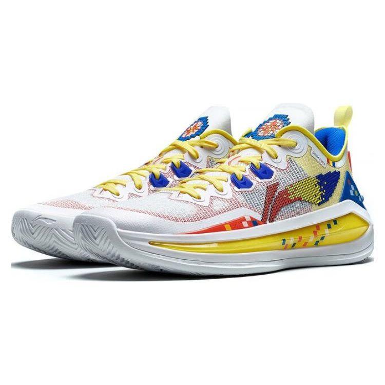 LiNing Blade 3 V2 Pixel Non-Slip Wear-Resistant Low-Top Basketball Shoes Unisex sneaker Yellow Red Blue ABAT057-9