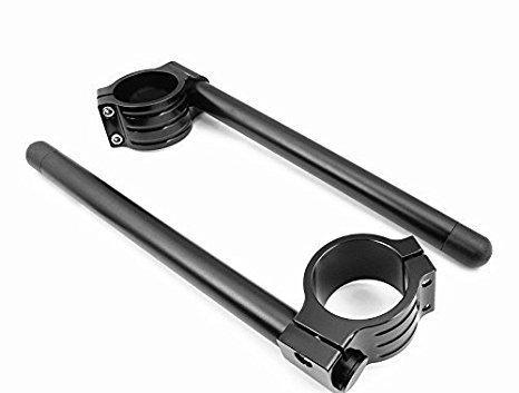 Szmsmy 31/33/35/37/39/41mm Fork Clip-On Handlebars with CNC Riser, Regular Handlebars (31, Black)