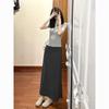 Gray Short Sleeve Top & Long Skirt Set - Women's Summer Salt Style