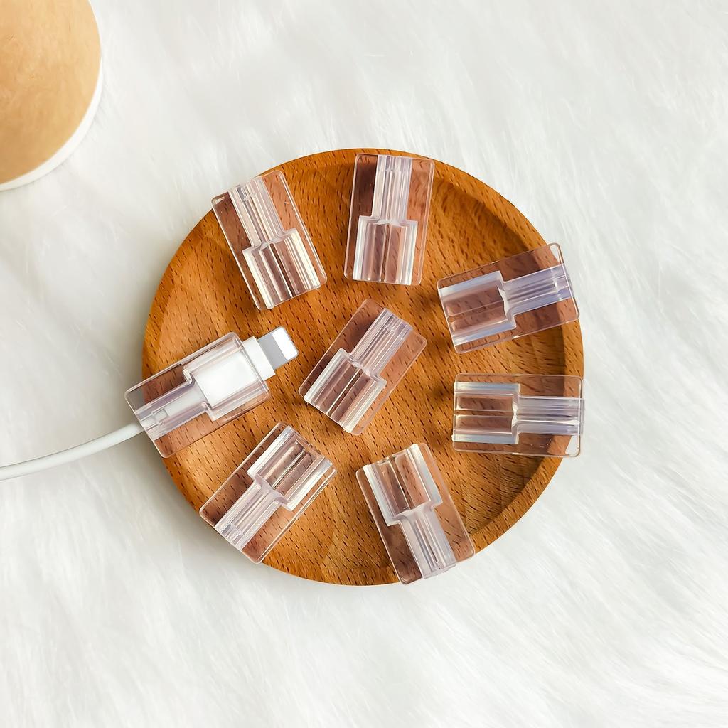 5pcs Soft Silicone Charger Cable Winder Fast Charging Cable Protector Sleeve for Apple IPhone Data Cord Clear Case Clip