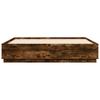 LED Bed Frame In Smoked Oak 200x200 Cm Engineered Wood