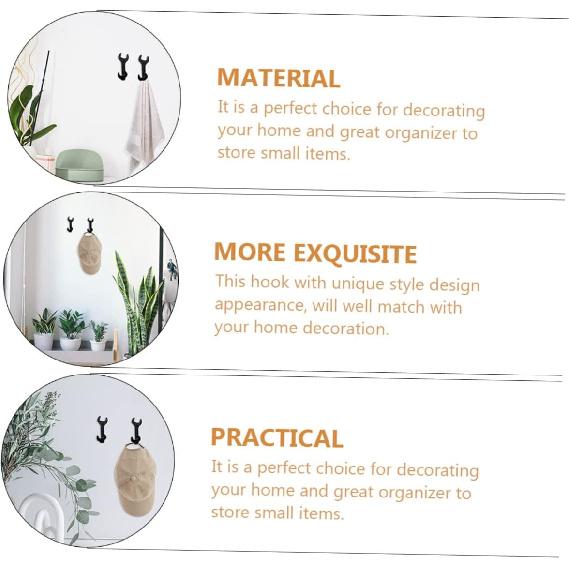 ABOOFAN 2pcs Wrench Coat Hanger Wall Hook Wrench Shape Iron Hanger Storage Hook Smooth Sturdy for Home Dec