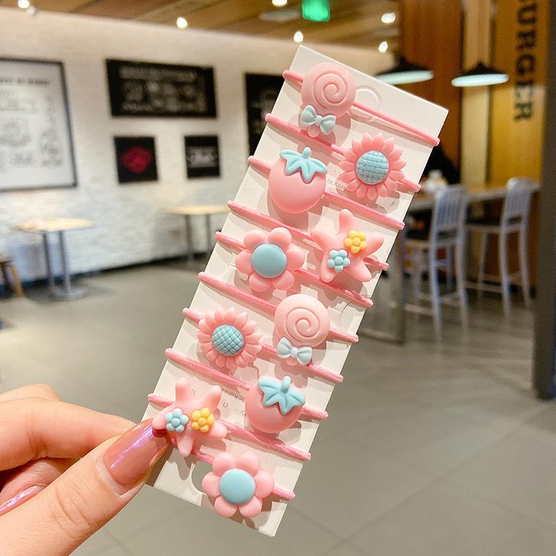 10-30PCS/Set, Cute Cartoon Animals, Hair Bands, Girls, Elastic Rubber Band, Headwear, Hair Accessories