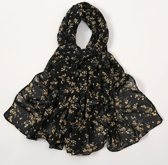 Korean Style Luxury Women Spring And Summer Metallic Daisy Flower Long Scarves Pashmina Female Shawl Hijab