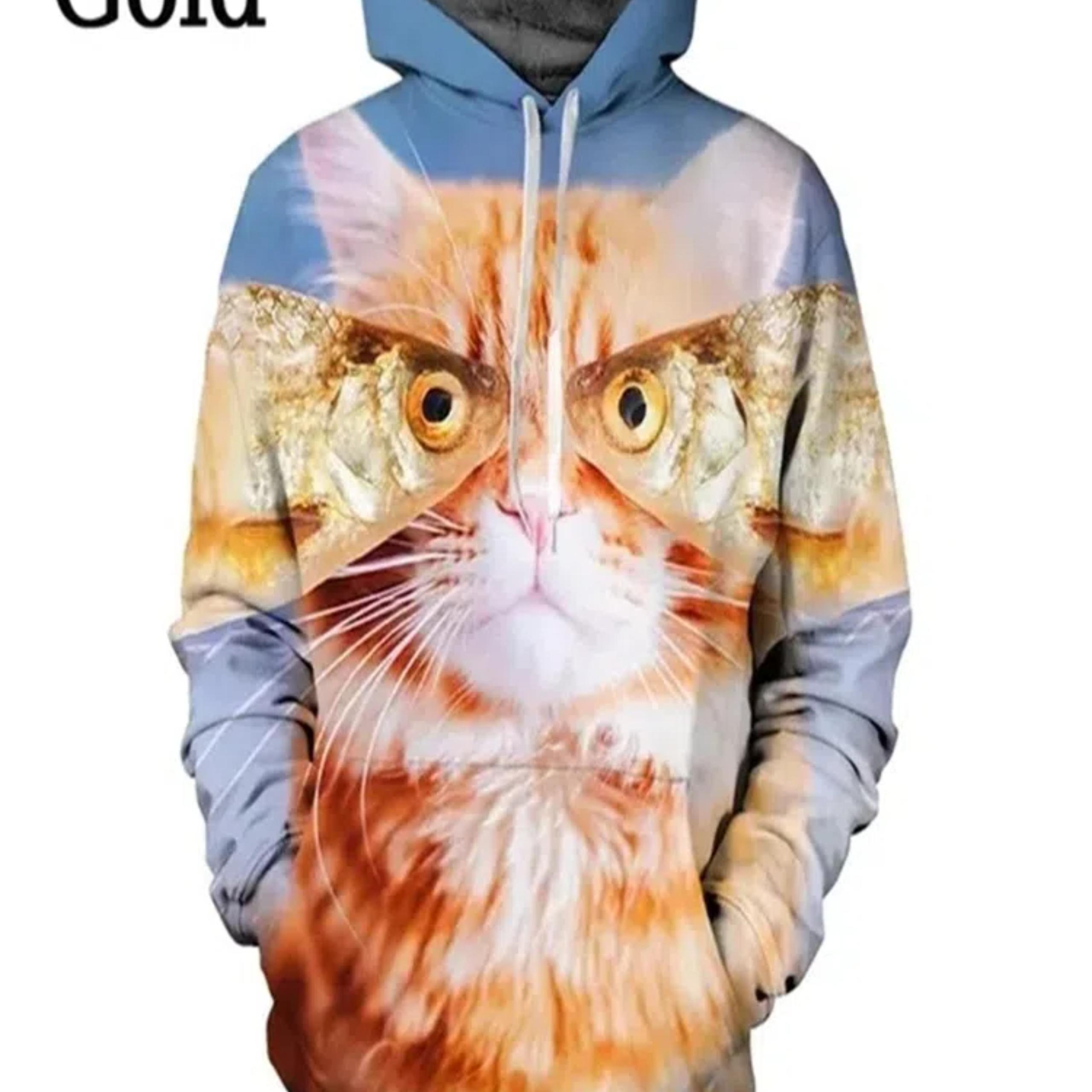 

Милі толстовки з 3D-принтом з котячим візерунком для чоловіків, хіпстерські смішні коти, пуловери, світшоти, толстовки, повсякденні вуличні топи XL