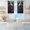2 Panels Gothic Style Rose Skeleton Pattern Window Curtains   Half Blackout Suitable for Artistic Home Decorative Curtains