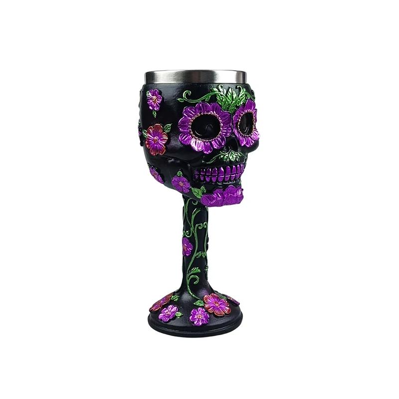 

Креативные кружки на Хэллоуин, изысканный декоративный орнамент из нержавеющей стали, трехмерный узор, бокал для вина 301-400ml