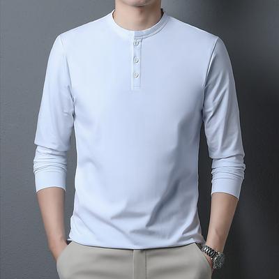 Men's Autumn New Round Neck Heavy Long Sleeve T-Shirt Men's Cotton Bottoming Shirt