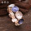 Color painting oil round flower elastic bracelet, women's fashion versatile environmental protection alloy bracelet