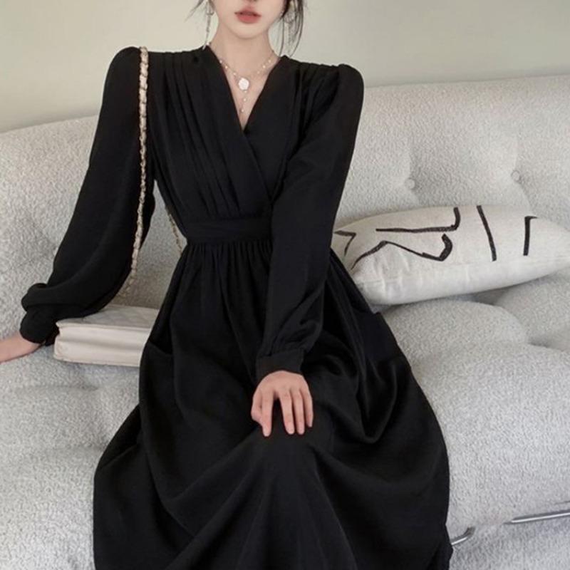 Women's Van Herpen Style Suit V-neck Dress Design Retro Shirt Dress