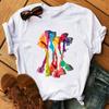 Maycaur Nuova Maglietta da Donna Estiva con Stampa 3D Smalto Colorato per Unghie Maglietta Femme Tumblr Top Maglietta Casual Abbigliamento Femminile Top