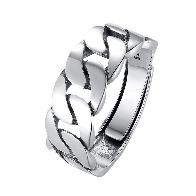 Custom Twist Chain Ring for Women - Adjustable, Trendy, High-End, Minimalist Design