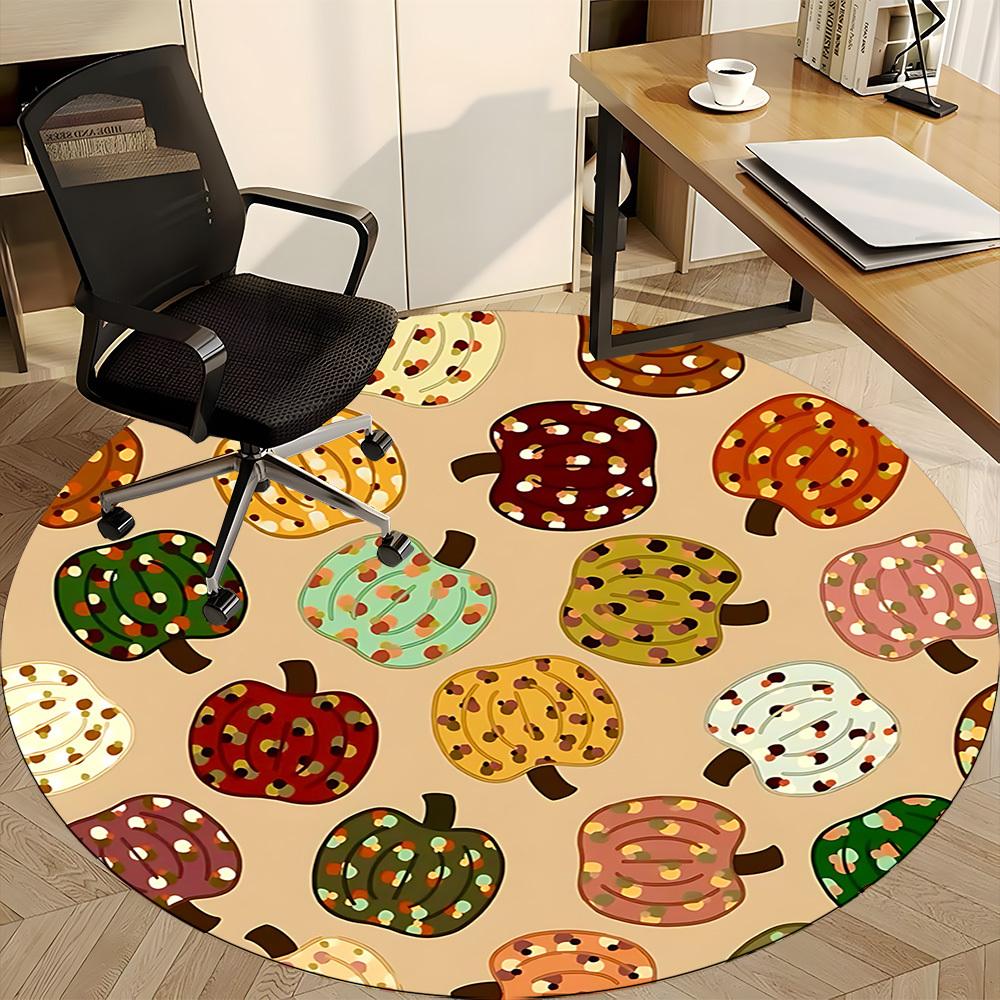 1pc Autumnal Foliage Office Round Rug, Non-slip, Soft and Durable Office Rug for Interior Decoration, Perfect for Office, Beautiful Decoration yy26032