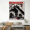 Berserk Guts Manga Tapestry Kentaro Miura Anime Wall Hanging Black  White Grimdark Decor for Bedroom Dorm