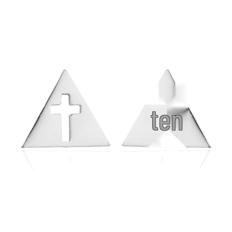Korean Style Geometric Triangle Hollow Flower Ear Cuff Earrings for Women