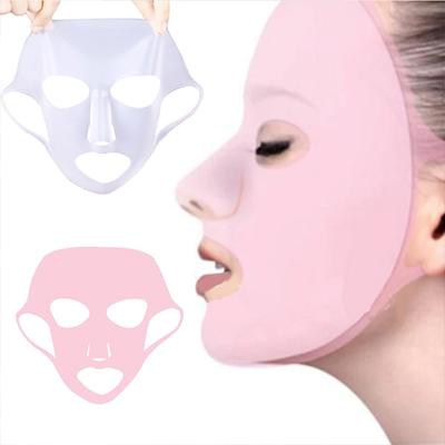 Maschera per il viso in silicone Riutilizzabile Idratante Lifting Rassodante Anti rughe Forma a V Gel rassodante per il viso Maschera per orecchie Fissa per la cura della pelle
