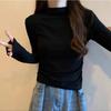 Women Half Turtleneck Long Sleeve Slim Fit Warm Thermal Bottoming T Shirt
