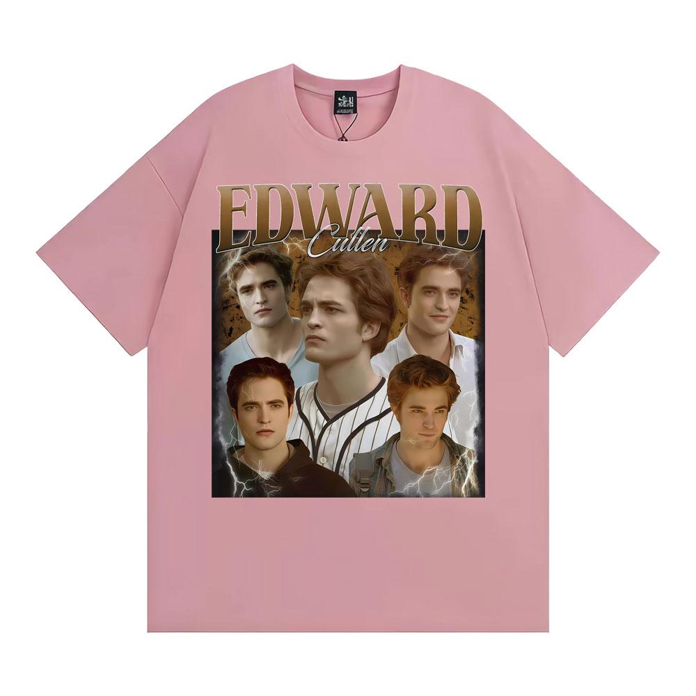 Edward Cullen Vintage Funny Graphic T-shirt Men Women Classic Fashion Hip Hop Short Sleeve T Shirts Casual Loose Cotton T-shirts