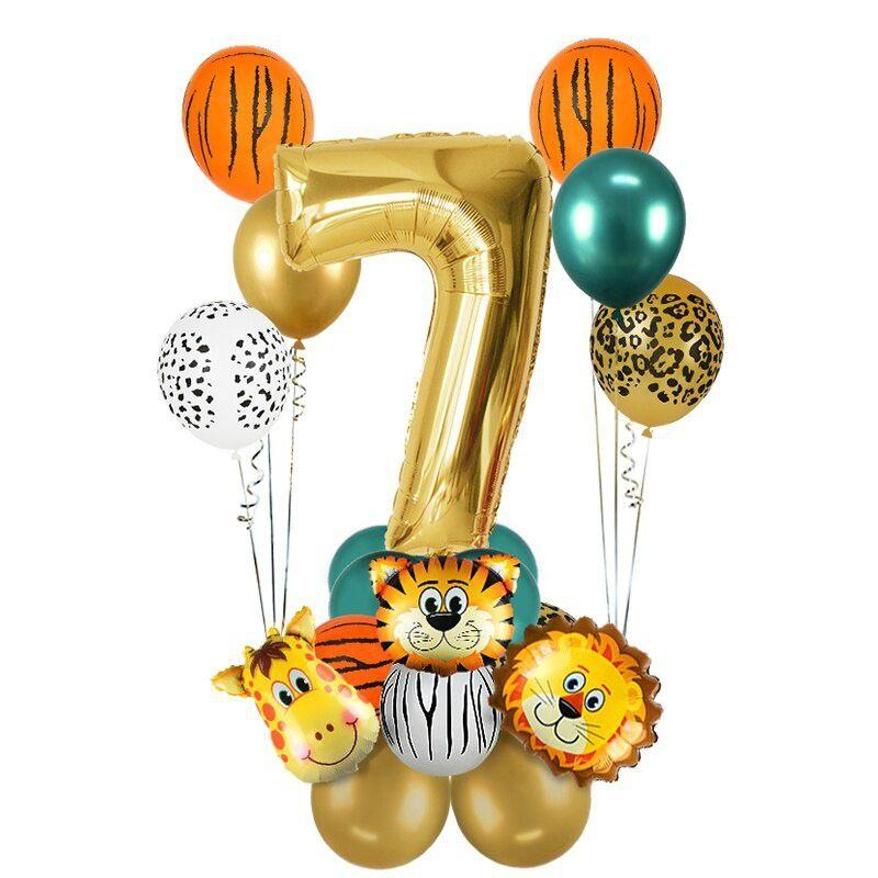 Forest Animals-Themed Aluminum Mold Digital Balloon Party Set for First Birthday Decorations