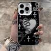 Gothic Snake & Heart Phone Case for iPhone 17 16 15 14 Plus 13 12 11 Pro Max Dark Aesthetic TPU Fashion Protective Cover