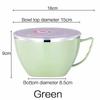2 Styles Stainless Steel Instant Noodle Bowl with Lid Dormitory Student Drainable Large Capacity Food Grade Instant Noodle Bowl