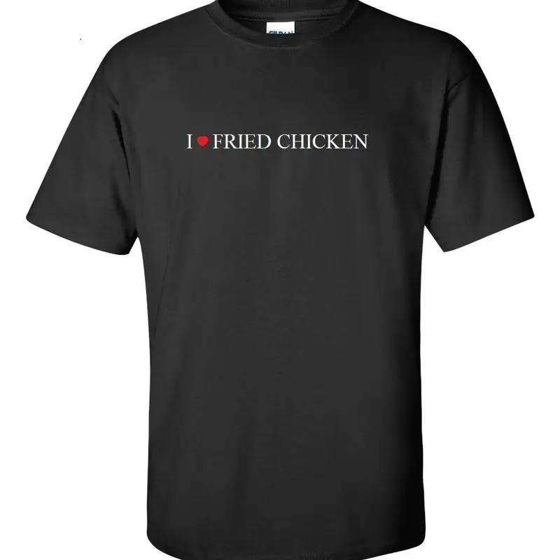 I Heart Fried Chicken Love Cotton T Shirt Black White Funny S XL