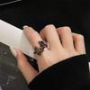 Dark Zircon Butterfly Open Ring, Female Trendy Cool Niche Design, High-End Purple Diamond Index Finger Ring