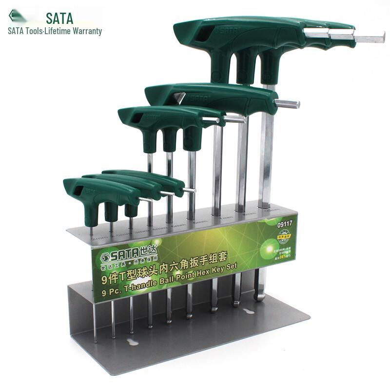 SATA 9-Piece T-Handle Ball End Hex Key Set