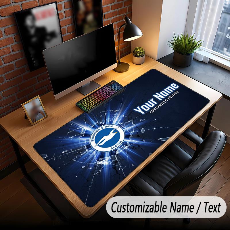 Large Mouse Pad Brighton & Hove Albion Football Print Custom Name Text Desk Mat for Office Gaming
