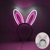 New Acrylic Neon Light Rabbit Ear Headband LED Glowing Bunny Hairband For Girl Bar Birthday Party Supplies Head Accessories