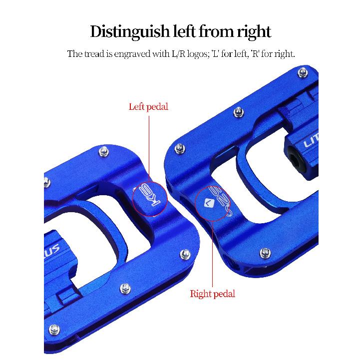 Pedal Plegable Ultraligero Liteplus K620 para Bicicleta, Aleación de Aluminio, 3 Rodamientos, Pedales Antideslizantes Doble Cara para Pedal de Bicicleta Brompton