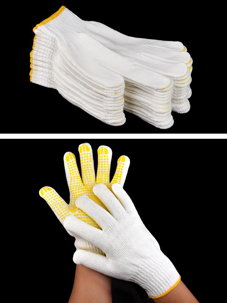 Atmungsaktive weiße Baumwoll-Nylon-Arbeitshandschuhe für das Bauwesen