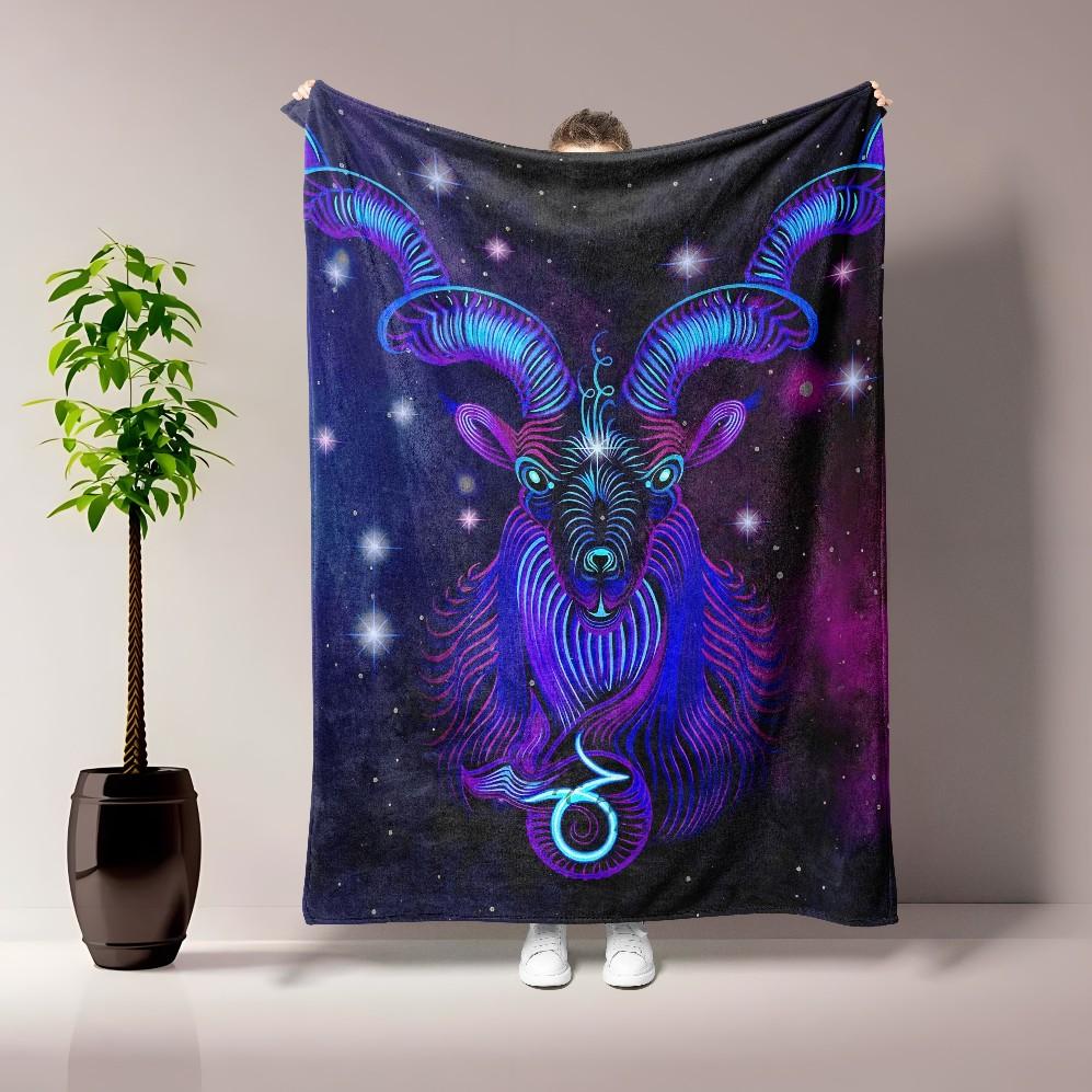 The Zodiac Throw HD Printed Scorpio,Aries,Pisces Flannel Thin Blanket. Use for Sofa,beds,living Rooms,travel Picnic Blanket