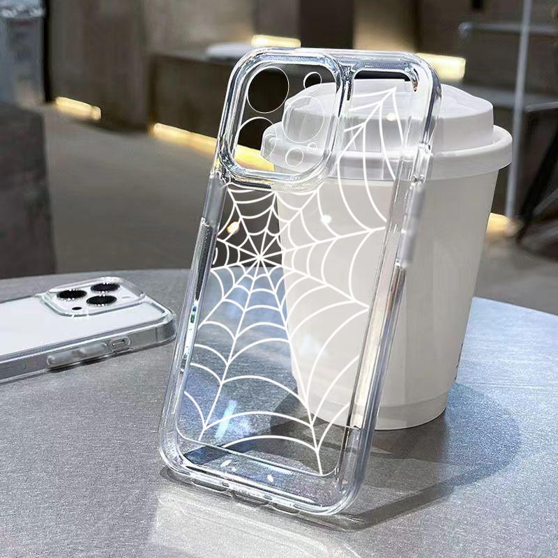 Case For iPhone 16 Cases iPhone 15 Pro Max Case Spider Pattern Clear Crystal Case For iPhone 14 13 12 11 XS XR X 7 8 Plus Cover