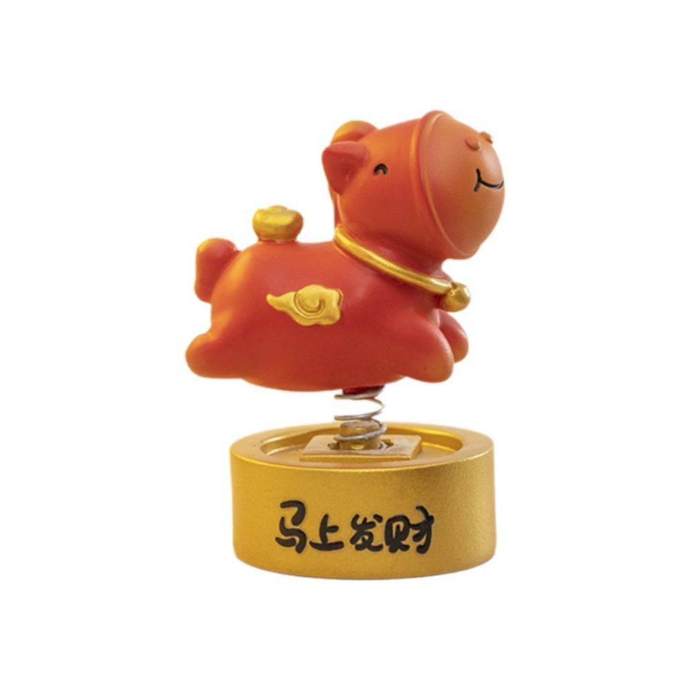 Cartoon Zodiac Pony Ornaments Pony Shape Resin Horse Statue Horse Year Kawaii New Year Desktop Ornament Office