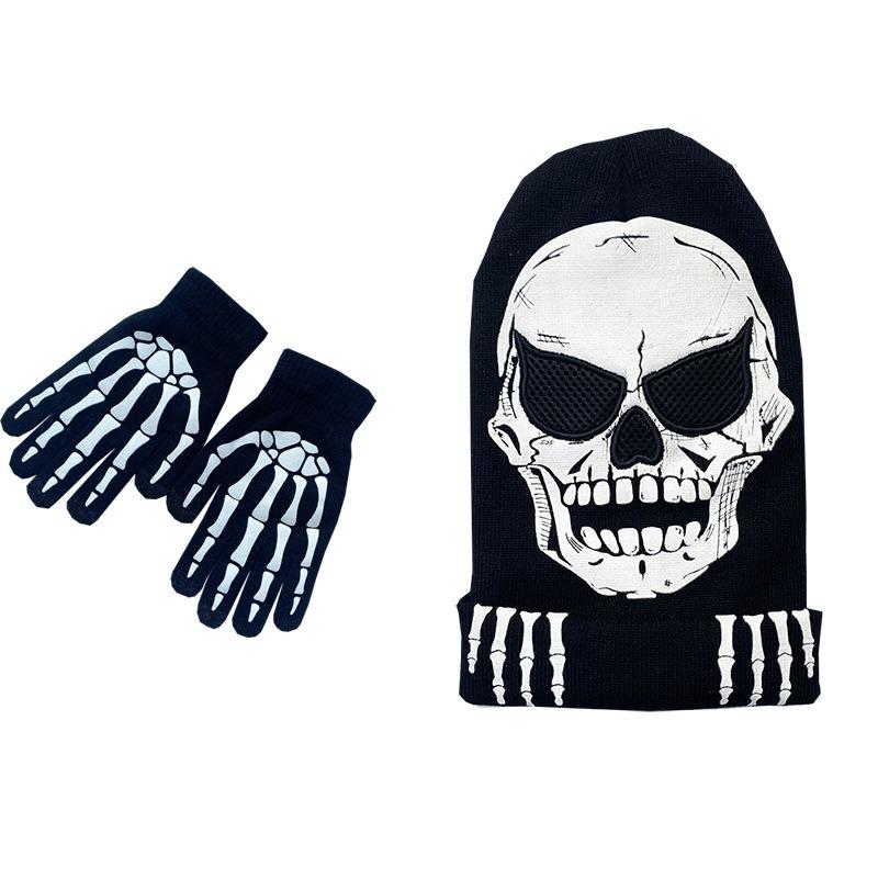 Luminous Skull Skull Claw Gloves, Halloween Glow Gloves Skull Gloves