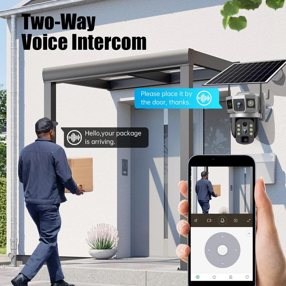 WIFI/4G Solar-powered Surveillance Camera, High-definition Lens PIR Sensor, Night Vision Waterproof IP Camera, CCTV Security Monitor