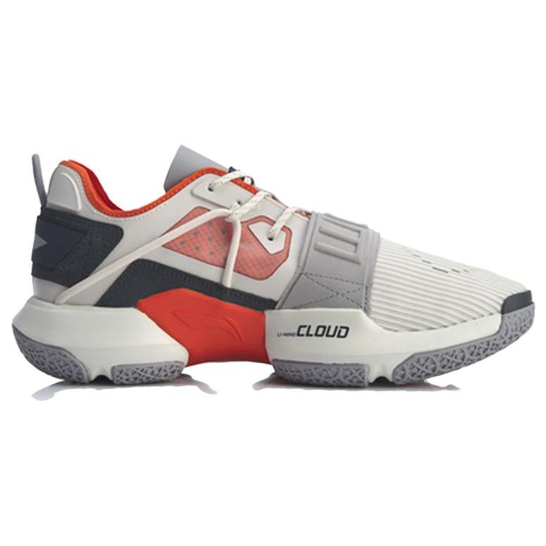 Li Ning Wowtr Cushioning Slip Resistant Abrasion Resistant Low top Basketball Shoes Men's White Gray ABBQ003-4