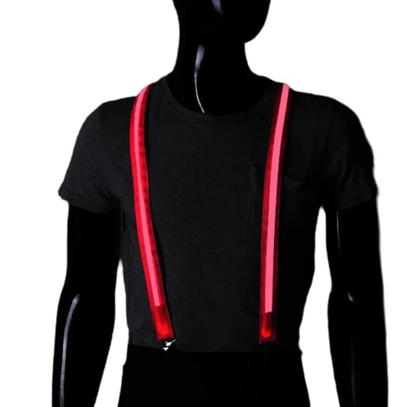 Мигающие плечевые ремни, ремень-портупея, взрослый, музыкальный фестиваль, светодиодные подтяжки, вечеринка, ночной клуб, мужской пояс-подтяжки розовый