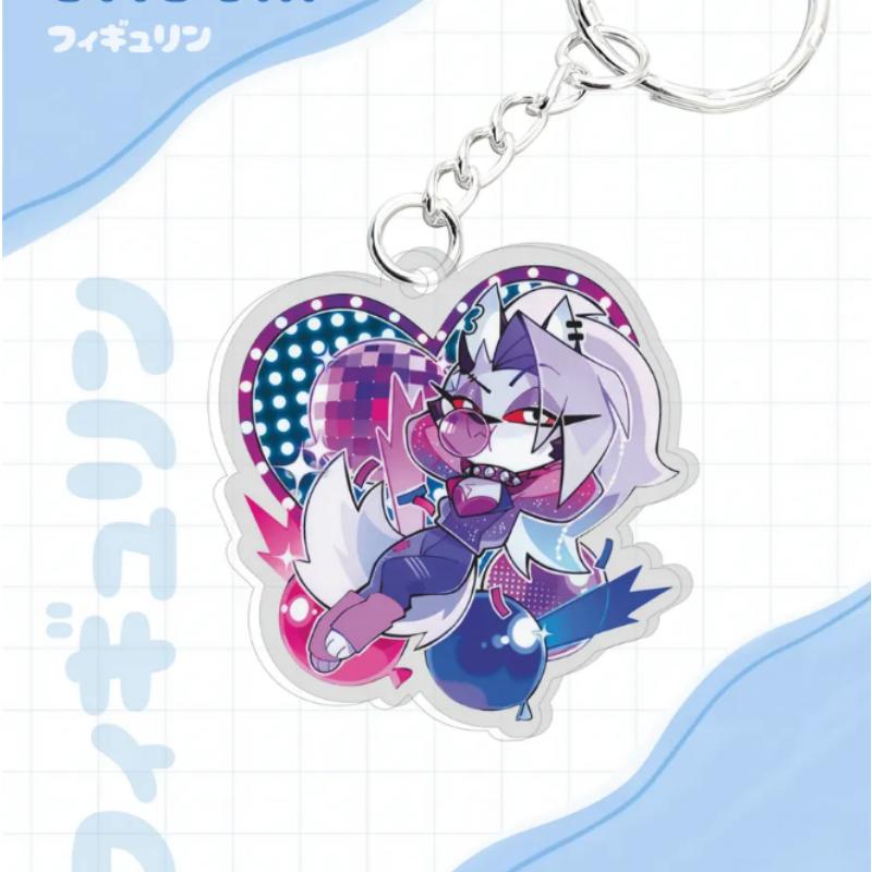 Acrylic Key Buckle for Helluva Boss Moxxie Millie Stolas Beelzebub Stella Anime Theme Acrylic Creative Keychain Pendant Gift