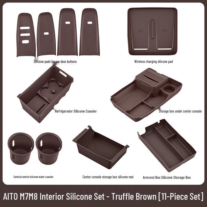 Fits 26 AITO M7/M8 Models: Central Control Wireless Charging Silicone Pad Upgrade Set