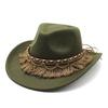 Sombrero de Fieltro Estilo Étnico Vintage con Ala Ancha Para Hombres Mujeres Protección Solar de Verano
